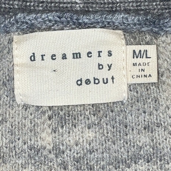Dreamers by Debut button down cardigan. Heather Gray & White Plaid. Sz M/L. - Picture 8 of 12
